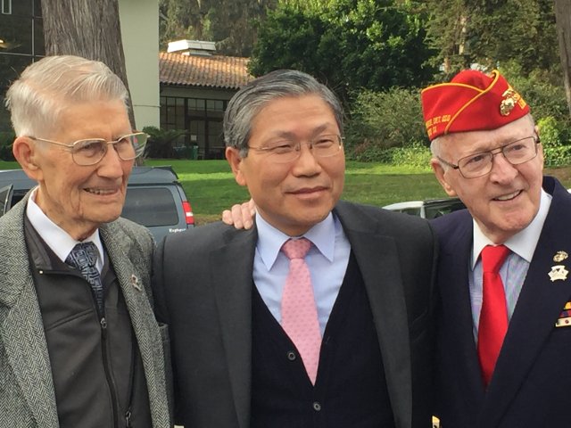 photo of John Stevens, Deputy Minister Han, and Don Reid